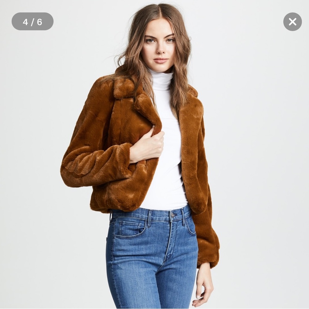 blank nyc: Crop Faux Fur Jacket